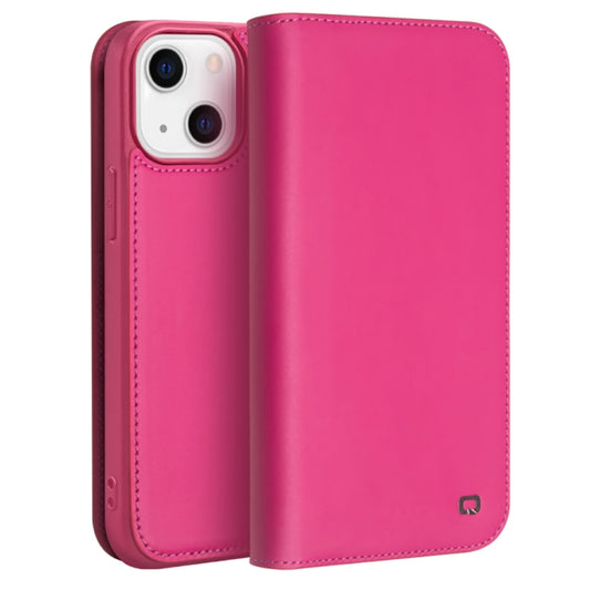 For iPhone 13 QIALINO Business Horizontal Flip Leather Case with Holder & Card Slots & Wallet (Rose Red) - iPhone 13 Cases by QIALINO | Online Shopping South Africa | PMC Jewellery