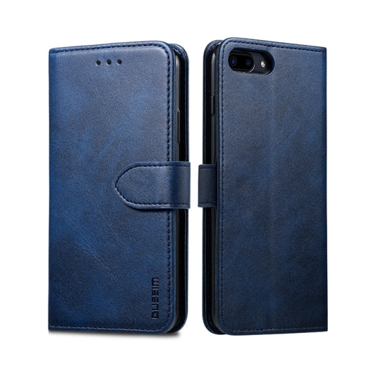 For iPhone 8 Plus / 7 Plus GUSSIM Magnetic Horizontal Flip Leather Case with Holder & Card Slots & & Wallet(Blue) - More iPhone Cases by GUSSIM | Online Shopping South Africa | PMC Jewellery