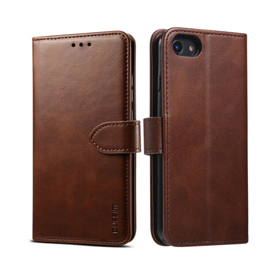 For iPhone 8  / 7 GUSSIM Magnetic Horizontal Flip Leather Case with Holder & Card Slots & & Wallet(Brown) - More iPhone Cases by GUSSIM | Online Shopping South Africa | PMC Jewellery