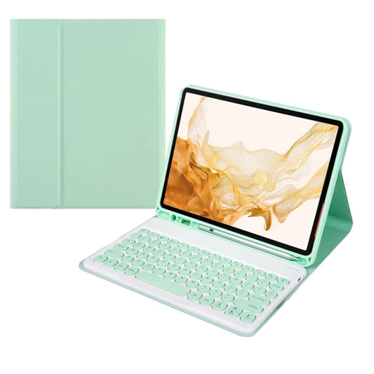 +X3 Universal Candy Color Round Keys Bluetooth Keyboard Leather Case(Fresh Green) - Universal Keyboard by PMC Jewellery | Online Shopping South Africa | PMC Jewellery