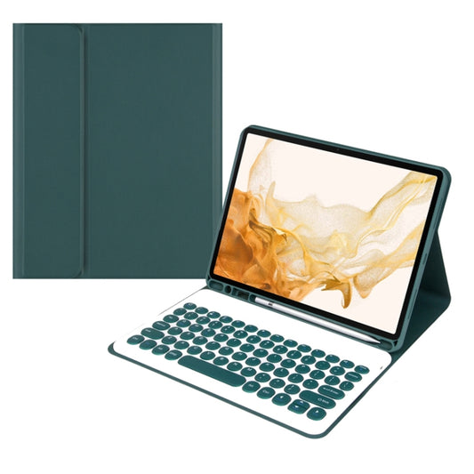 +X3 Universal Candy Color Round Keys Bluetooth Keyboard Leather Case(Dark Night Green) - Universal Keyboard by PMC Jewellery | Online Shopping South Africa | PMC Jewellery