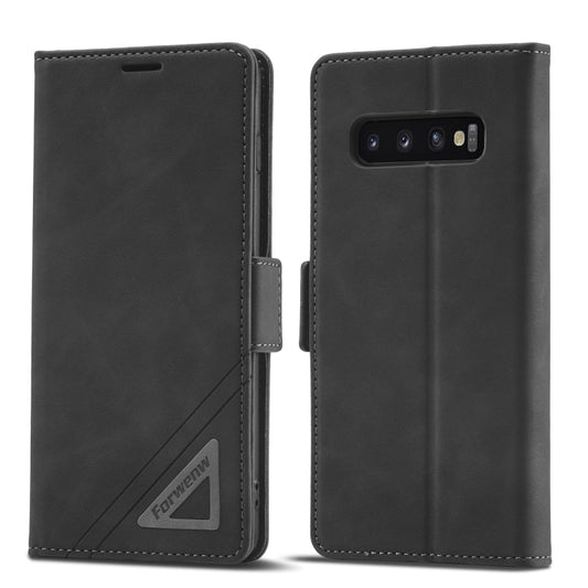 For Samsung Galaxy S10e Forwenw Dual-side Buckle Leather Phone Case(Black) - Galaxy Phone Cases by Forwenw | Online Shopping South Africa | PMC Jewellery
