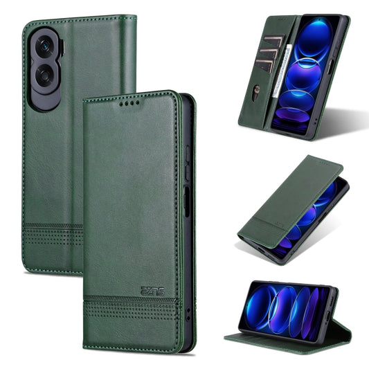 For Honor X50i/90 Lite AZNS Magnetic Calf Texture Flip Leather Phone Case(Dark Green) - Honor Cases by AZNS | Online Shopping South Africa | PMC Jewellery