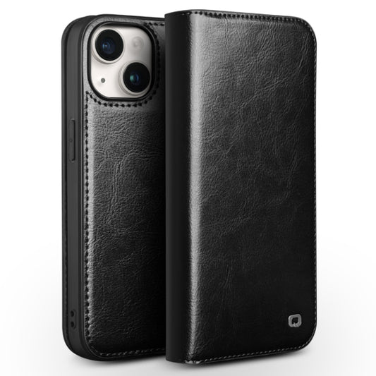 For iPhone 15 QIALINO Classic Genuine Leather Phone Case(Black) - iPhone 15 Cases by QIALINO | Online Shopping South Africa | PMC Jewellery