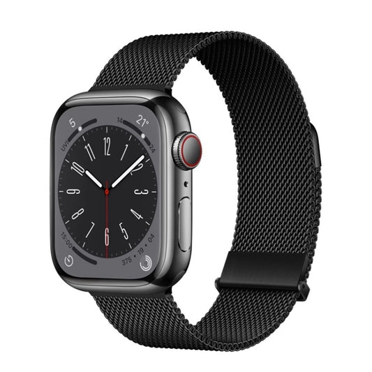 For Apple Watch SE 2022 44mm ZGA Milanese Magnetic Metal Watch Band(Black) - Watch Bands by ZGA | Online Shopping South Africa | PMC Jewellery
