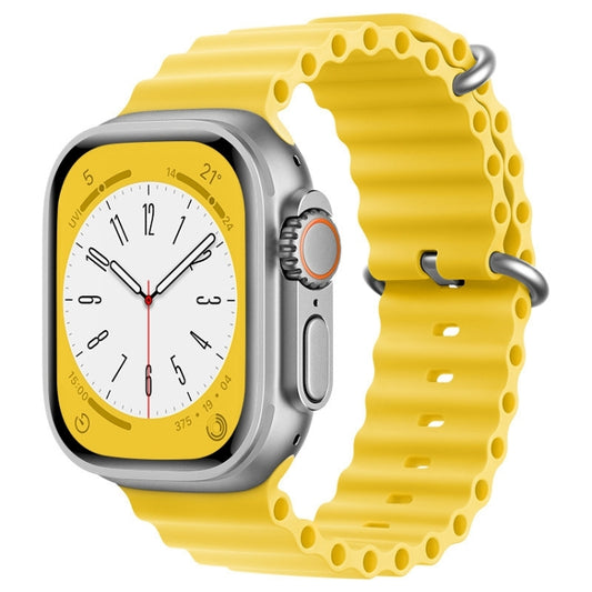 For Apple Watch 42mm ZGA Ocean Silicone Watch Band(Yellow) - Watch Bands by ZGA | Online Shopping South Africa | PMC Jewellery