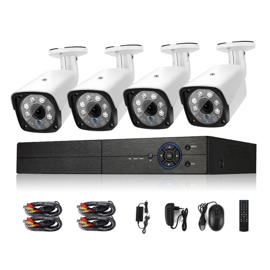 A4B3Kit 2MP 4CH 1080P CCTV Security Camera System AHD DVR Surveillance Kit, Support Night Vision / Motion Detection(White) - Video Recorder Kit by PMC Jewellery | Online Shopping South Africa | PMC Jewellery