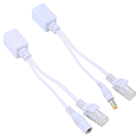 2 in 1 RJ45 POE Injector and Splitter Cable Set with 2.1x 5.5mm Female & Male DC Jack(White) - Cable & Adapter by PMC Jewellery | Online Shopping South Africa | PMC Jewellery