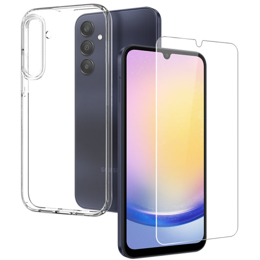 For Samsung Galaxy A25 5G NORTHJO Transparent TPU Phone Case with Tempered Glass Film(Transparent) - Galaxy Phone Cases by NORTHJO | Online Shopping South Africa | PMC Jewellery