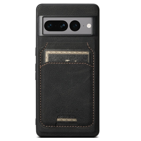For Google Pixel 7 Pro Suteni H16 Litchi Texture Leather Detachable Wallet Back Phone Case(Black) - Google Cases by Suteni | Online Shopping South Africa | PMC Jewellery