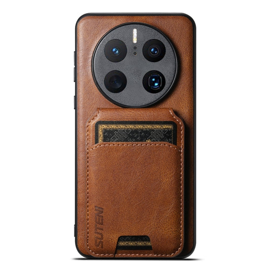 For Huawei Mate 50 Pro Suteni H02 Leather Wallet Stand Back Phone Case(Brown) - Huawei Cases by Suteni | Online Shopping South Africa | PMC Jewellery