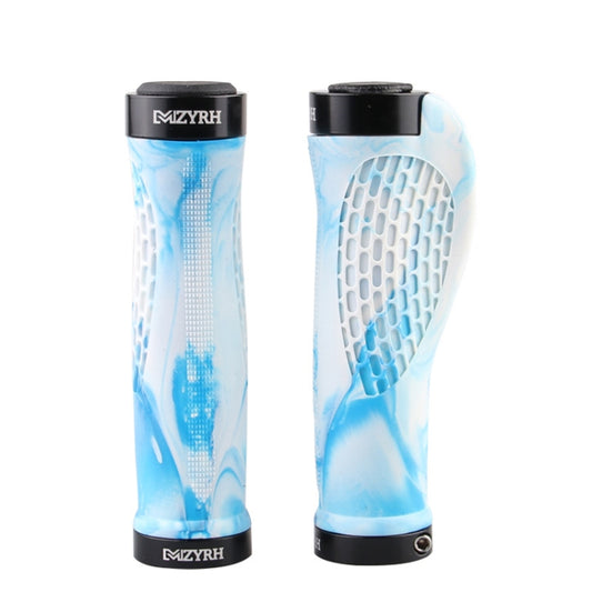 MZYRH 1pair Mountain Bike Bicycle Handlebar Grips Protective Covers(White and Blue) - Bicycle Grips by MZYRH | Online Shopping South Africa | PMC Jewellery