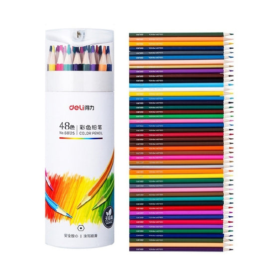 Del  Colored Pencil Set Oil-based Color Lead Painting Supplies, Spec: 48 Colors - Pencils by Deli | Online Shopping South Africa | PMC Jewellery