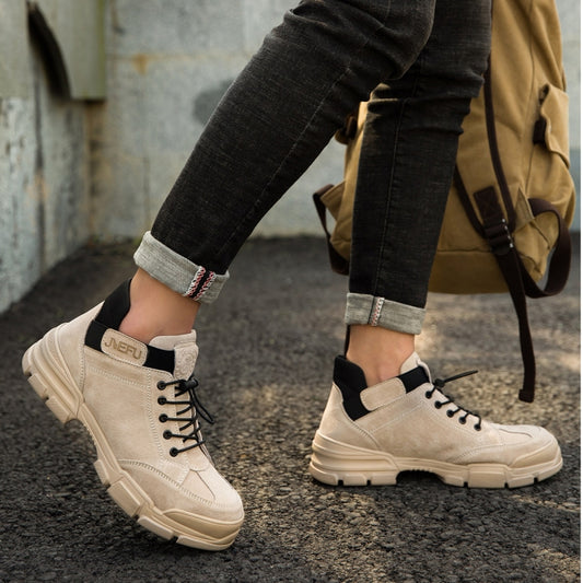 Jiefu Anti Smashing, Anti Piercing, Waterproof And Oil Resistant Electric Welding High Top Safety Shoes (Color:Sand Color Size:36) - Casual Shoes by Jiefu | Online Shopping South Africa | PMC Jewellery