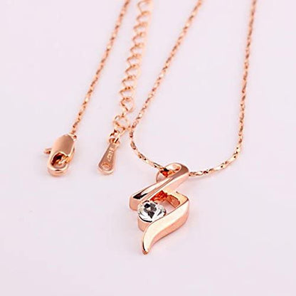 9k Gold White Rhinestone Cancer Ribbon Support Awareness Pendant Necklace Chain