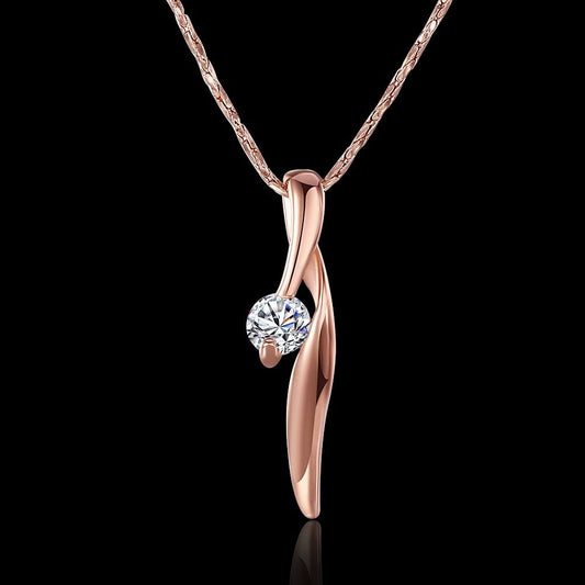 18k Rose Gold Plated Necklace - Stunning jewelry featuring a rose gold plating, perfect for dressing up or accessorizing any outfit.