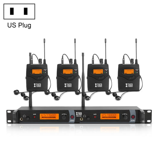 XTUGA IEM1200 Wireless Transmitter 4 Bodypack Stage Singer In-Ear Monitor System(US Plug) - Microphone by XTUGA | Online Shopping South Africa | PMC Jewellery
