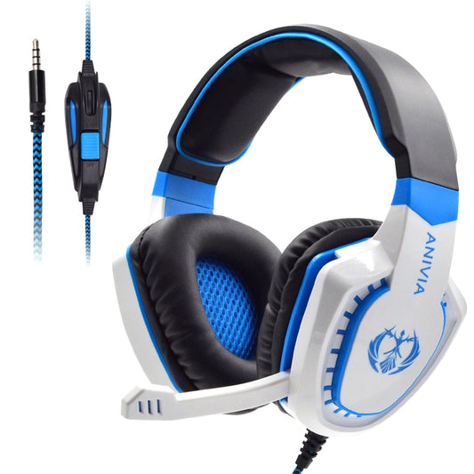 Anivia AH28 3.5mm Stereo Sound Wired Gaming Headset with Microphone(White Blue) - Multimedia Headset by SADES | Online Shopping South Africa | PMC Jewellery