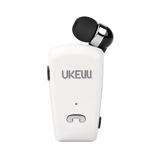 UKELILI UK-890 DSP Noise Reduction Lavalier Pull Cable Bluetooth Earphone without Vibration(White) - Bluetooth Earphone by UKELILI | Online Shopping South Africa | PMC Jewellery