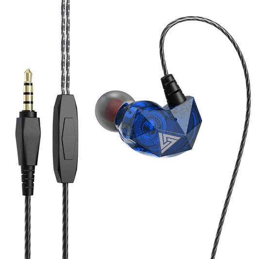 QKZ AK2 Sports In-ear Wired HiFi Sound Heavy Bass 3.5mm Earphone with Mic(Blue) - In Ear Wired Earphone by QKZ | Online Shopping South Africa | PMC Jewellery