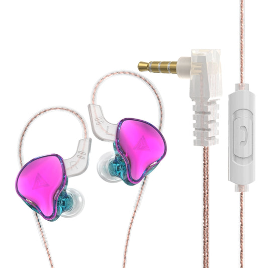QKZ AK6 DAY In-ear Wire-controlled Subwoofer Phone Earphone with Mic(Purple) - In Ear Wired Earphone by QKZ | Online Shopping South Africa | PMC Jewellery