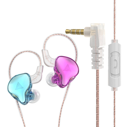 QKZ AK6 DAY In-ear Wire-controlled Subwoofer Phone Earphone with Mic(Blue Purple) - In Ear Wired Earphone by QKZ | Online Shopping South Africa | PMC Jewellery