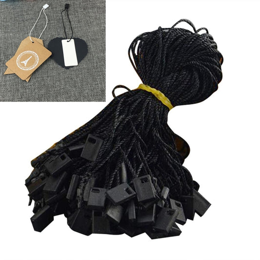 2 Packs (1 Pack of 990 PCS) Clothing Tag Rope CottonUniversal Plastic Square Hanging Tablets(Black) - DIY Apparel Sewing by PMC Jewellery | Online Shopping South Africa | PMC Jewellery