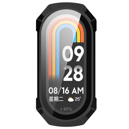 For Xiaomi Mi Band 8 PC + Tempered Glass Integrated Protective Watch Case(Black) - Smart Wear by PMC Jewellery | Online Shopping South Africa | PMC Jewellery
