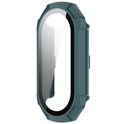 For Xiaomi Mi Band 8 PC + Tempered Glass Integrated Protective Watch Case(Pine Green) - Smart Wear by PMC Jewellery | Online Shopping South Africa | PMC Jewellery