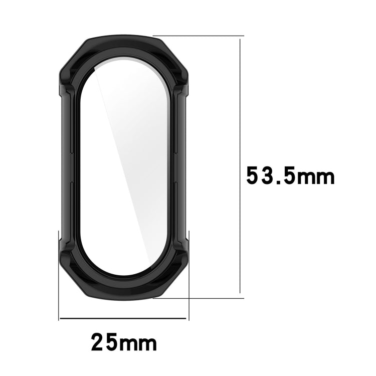 For Xiaomi Mi Band 8 PC + Tempered Glass Integrated Protective Watch Case(Black) - Smart Wear by PMC Jewellery | Online Shopping South Africa | PMC Jewellery