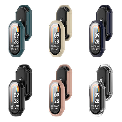 For Xiaomi Mi Band 8 PC + Tempered Glass Integrated Protective Watch Case(Ivory White) - Smart Wear by PMC Jewellery | Online Shopping South Africa | PMC Jewellery