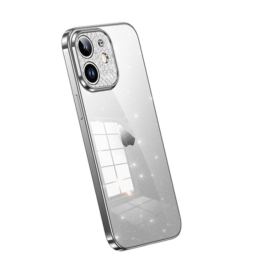 For iPhone 11 SULADA Electroplated Transparent Glittery TPU Phone Case(Silver) - iPhone 11 Cases by SULADA | Online Shopping South Africa | PMC Jewellery