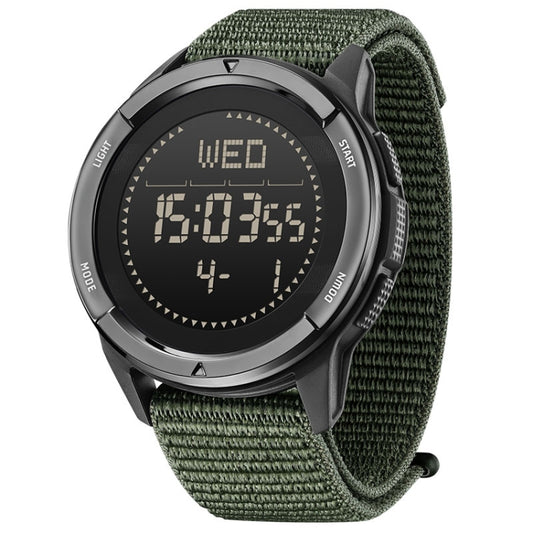 NORTH EDGE ALPS Outdoor Waterproof Men Carbon Fiber Digital Nylon Strap Smart Sports Watch(Army Green) - Sport Watches by NORTH EDGE | Online Shopping South Africa | PMC Jewellery