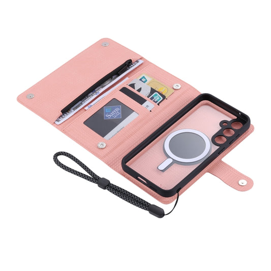 For Samsung Galaxy S23 FE 5G ViLi GHB Series MagSafe Magnetic Zipper Leather Phone Case(Pink) - Galaxy S23 FE 5G Cases by ViLi | Online Shopping South Africa | PMC Jewellery