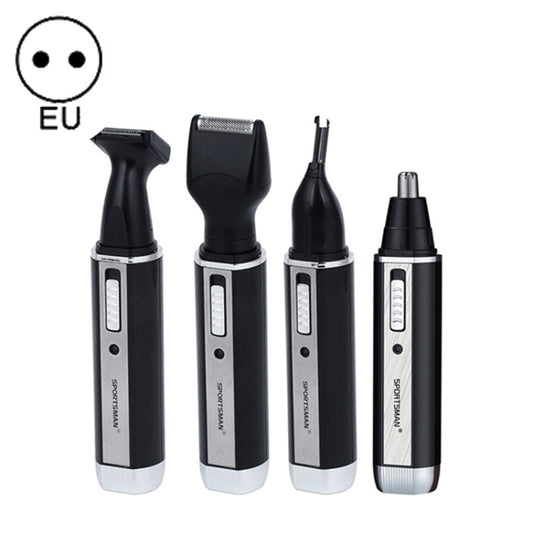 SPORTSMAN Four-in-one Rechargeable Ear Nose Trimmer Electric Shaver Beard Face Eyebrows Hair Trimmer For Men, EU Plug(Black, 220V) - Electric Shavers by SPORTSMAN | Online Shopping South Africa | PMC Jewellery