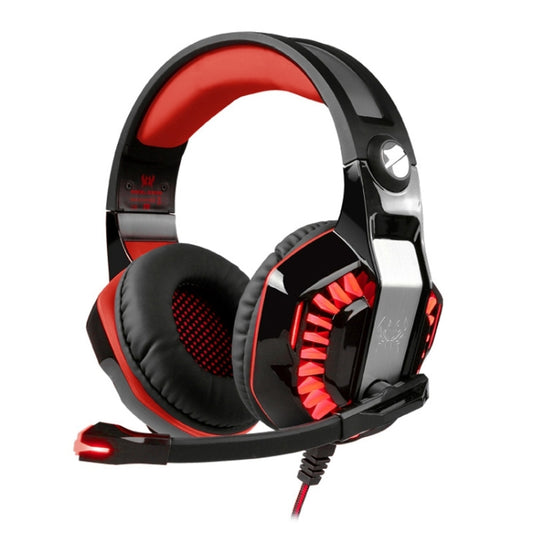 KOTION EACH G2000 Stereo Bass Gaming Headphone with Microphone & LED Light, For PS4, Smartphone, Tablet, Computer, Notebook(Red) - Multimedia Headset by KOTION EACH | Online Shopping South Africa | PMC Jewellery