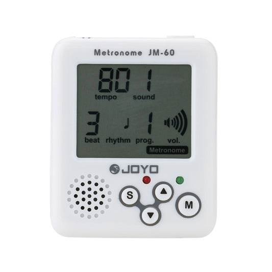 JOYO JM-60 Mini Portable Rechargeable Clip-on Electronic Digital Metronome Tone Generator Tuner for Guitar Violin Ukulele (White) - Stringed Instruments by JOYO | Online Shopping South Africa | PMC Jewellery