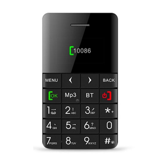AEKU Qmart Q5 Card Mobile Phone, Network: 2G, 5.5mm Ultra Thin Pocket Mini Slim Card Phone, 0.96 inch, QWERTY Keyboard, BT, Pedometer, Remote Notifier, MP3 Music, Remote Capture(Black) - AEKU by AEKU | Online Shopping South Africa | PMC Jewellery