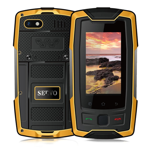 SERVO X7 Plus Rugged Phone, 2GB+16GB, IP68 Waterproof Dustproof Shockproof, Front Fingerprint Identification, 2.45 inch Android 6.0 MTK6737 Quad Core 1.3GHz, NFC, OTG, Network: 4G, Support Google Play(Yellow) - SERVO by SERVO | Online Shopping South Africa | PMC Jewellery
