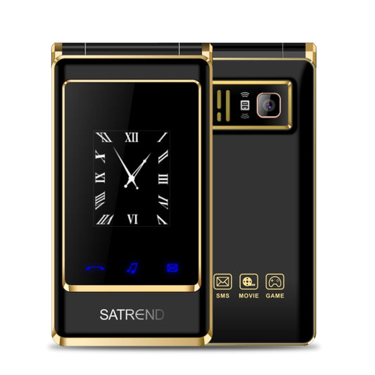 SATREND A15-M Dual-screen Flip Elder Phone, 3.0 inch + 1.77 inch, MTK6261D, Support FM, Network: 2G, Big Keys, Dual SIM(Black) - SATREND by SATREND | Online Shopping South Africa | PMC Jewellery