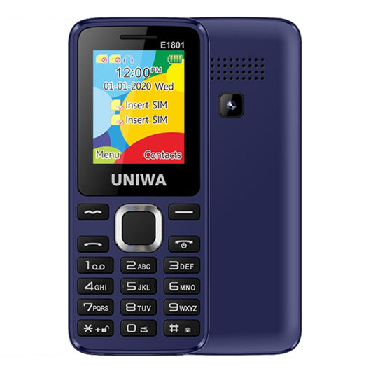 UNIWA E1801 Mobile Phone, 1.77 inch, 800mAh Battery, 21 Keys, Support Bluetooth, FM, MP3, MP4, GSM, Dual SIM(Blue) - UNIWA by UNIWA | Online Shopping South Africa | PMC Jewellery