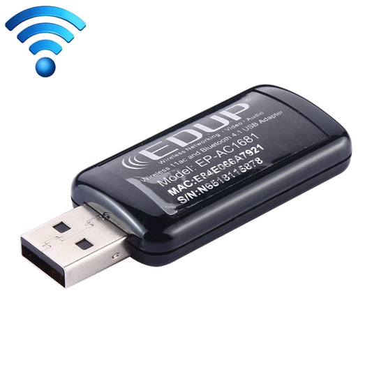 EDUP EP-AC1681 2 in 1 AC1200Mbps 2.4GHz & 5.8GHz Dual Band USB WiFi Adapter External Network Card with Bluetooth 4.1 Function - USB Network Adapter by EDUP | Online Shopping South Africa | PMC Jewellery