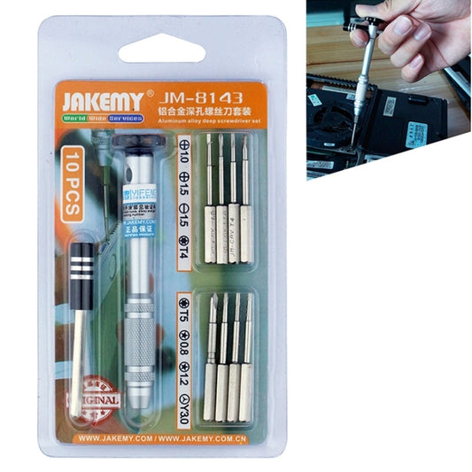 JAKEMY JM-8143 10 in 1 Multifunctional Aluminium Alloy Screwdriver Tools Kit - Tool Kits by JAKEMY | Online Shopping South Africa | PMC Jewellery