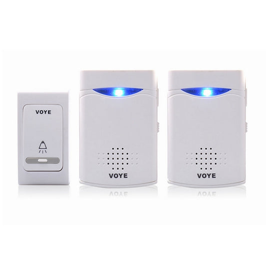 VOYE V006B2 Wireless Remote Control Chime Door Bell with Double-Receiver(White) - Wireless Doorbell by VOYE | Online Shopping South Africa | PMC Jewellery