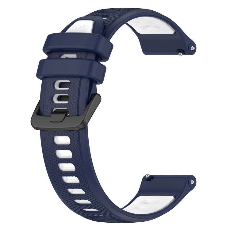 For Amazfit GTS 2 Mini 20mm Sports Two-Color Silicone Watch Band(Midnight Blue+White) - Smart Wear by PMC Jewellery | Online Shopping South Africa | PMC Jewellery