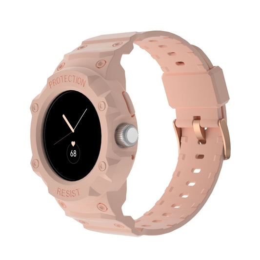 For Google Pixel Watch JUNSUNMAY Integrated TPU Adjustable Elastic Watch Band(Pink) - Watch Bands by JUNSUNMAY | Online Shopping South Africa | PMC Jewellery