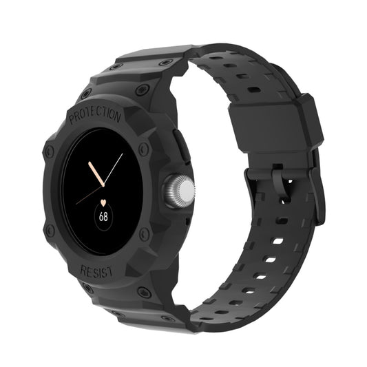 For Google Pixel Watch JUNSUNMAY Integrated TPU Adjustable Elastic Watch Band(Black) - Watch Bands by JUNSUNMAY | Online Shopping South Africa | PMC Jewellery