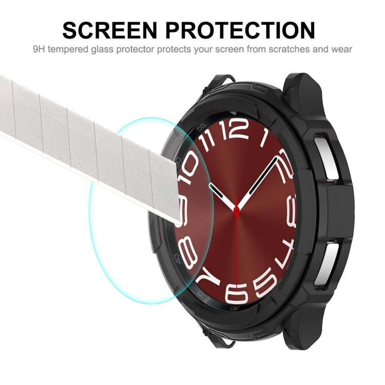 For Samsung Galaxy Watch6 Classic 47mm ENKAY Hat-Prince 2 in 1 TPU Armor Watch Case + 0.2mm 9H Tempered Glass Screen Protector(Black) - Watch Cases by ENKAY | Online Shopping South Africa | PMC Jewellery