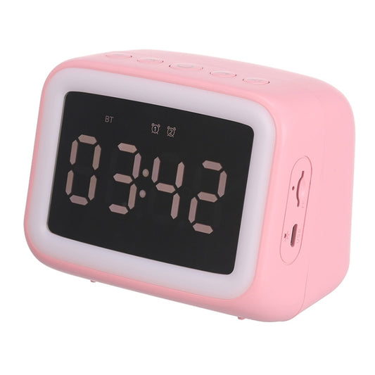 AEC BT-511 Mini LED HD Mirror Bluetooth Speaker, Support 32GB TF Card & 3.5mm AUX & Dual Alarm Clock & Real-time Temperature & Hands-free Calling(Pink) - Mini Speaker by AEC | Online Shopping South Africa | PMC Jewellery