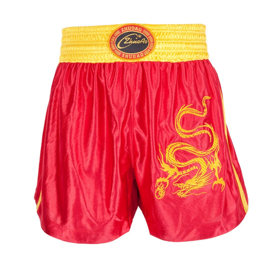 ZhuoAo Muay Thai/Boxing/Sanshou/Fighting Shorts for Men and Women, Size:L(Embroidered Dragon Red) - Sportswear by ZhuoAo | Online Shopping South Africa | PMC Jewellery